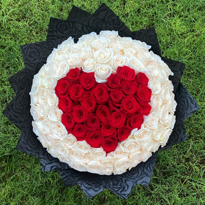 Crimson Embrace Heart Rose Arrangement image 2