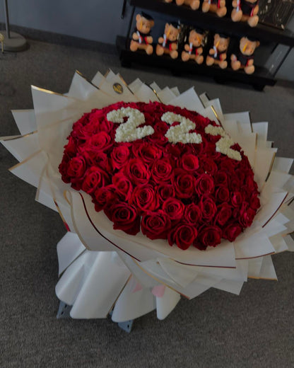 Numerical Elegance Red Rose Bouquet image 5
