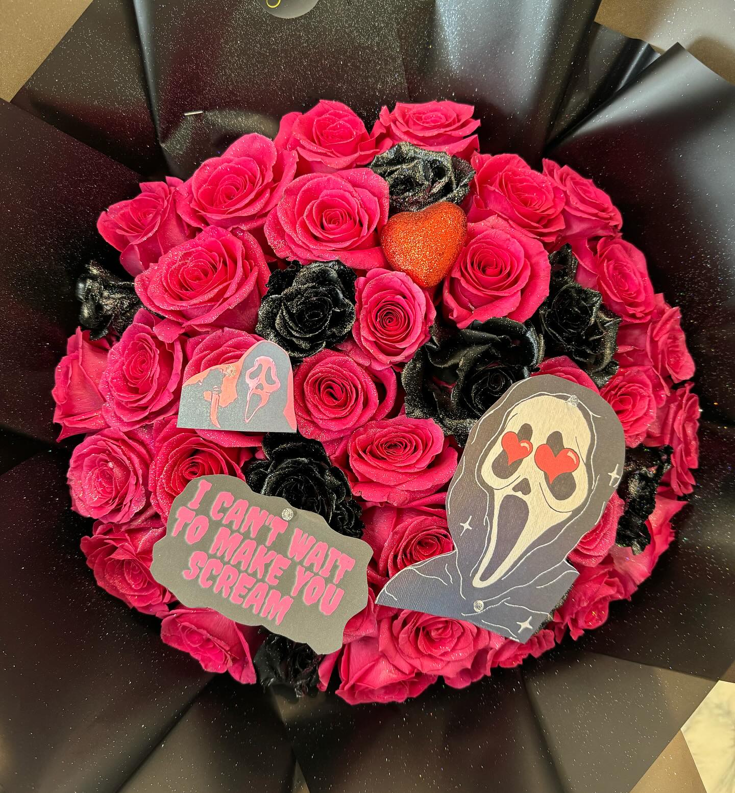 "Scream for Love" Halloween Rose Bouquet image 1