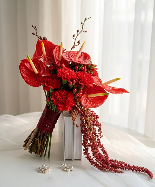 Crimson Elegance Bridal Bouquet image 0