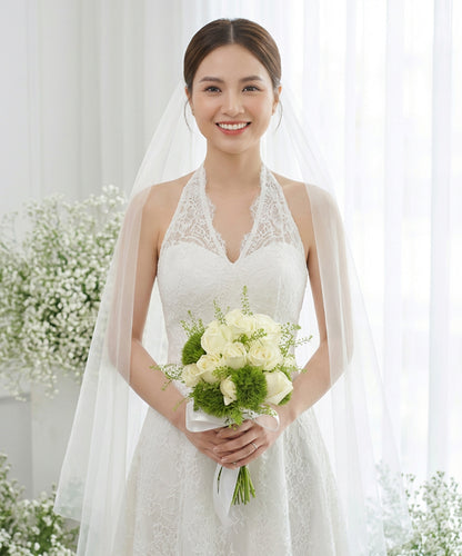 Ivory Rose Green Charm Bridal Bouquet image 2
