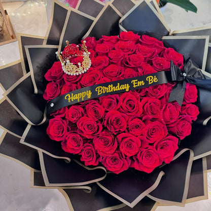 Majestic Red Roses Birthday Bouquet image 2