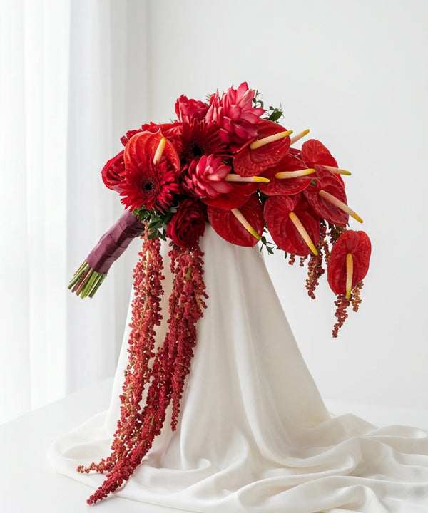 Scarlet Cascade Bridal Bouquet image 0