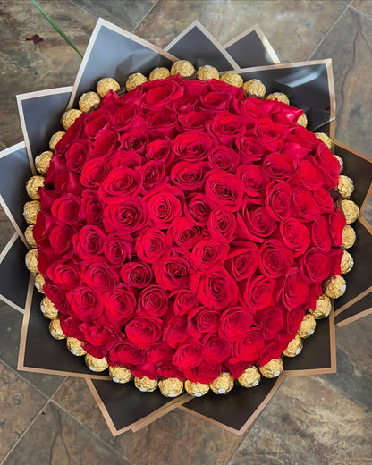 Crimson Embrace Heart Rose Arrangement - Big Size (50 Roses), STYLE 1 image