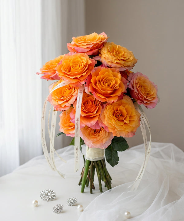 Sunset Bridal Rose Bouquet image 1