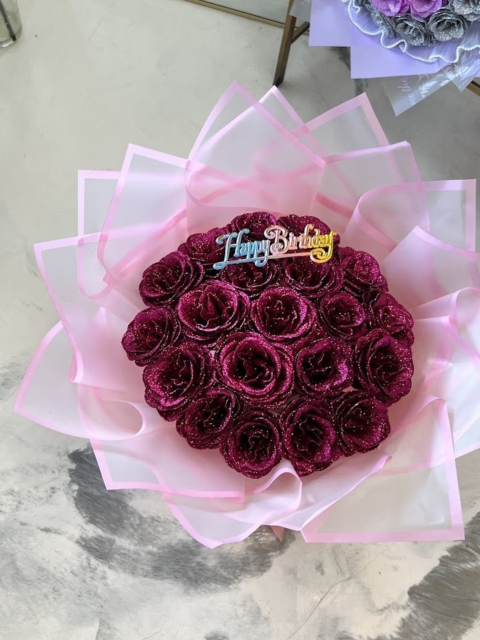 Berry Birthday Rose Bouquet - 98 FLOWERS