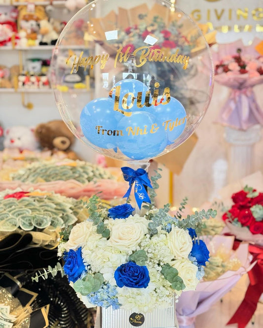 BloomBox Blue Royale 🌼🎈 - 98 FLOWERS