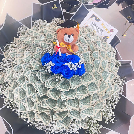 Blue Bloom Fortune Bouquet - 98 FLOWERS