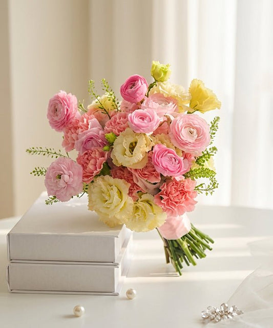 Blush Spring Bridal Bouquet - 98 FLOWERS