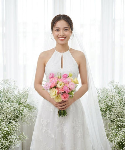 Blush Spring Bridal Bouquet - 98 FLOWERS