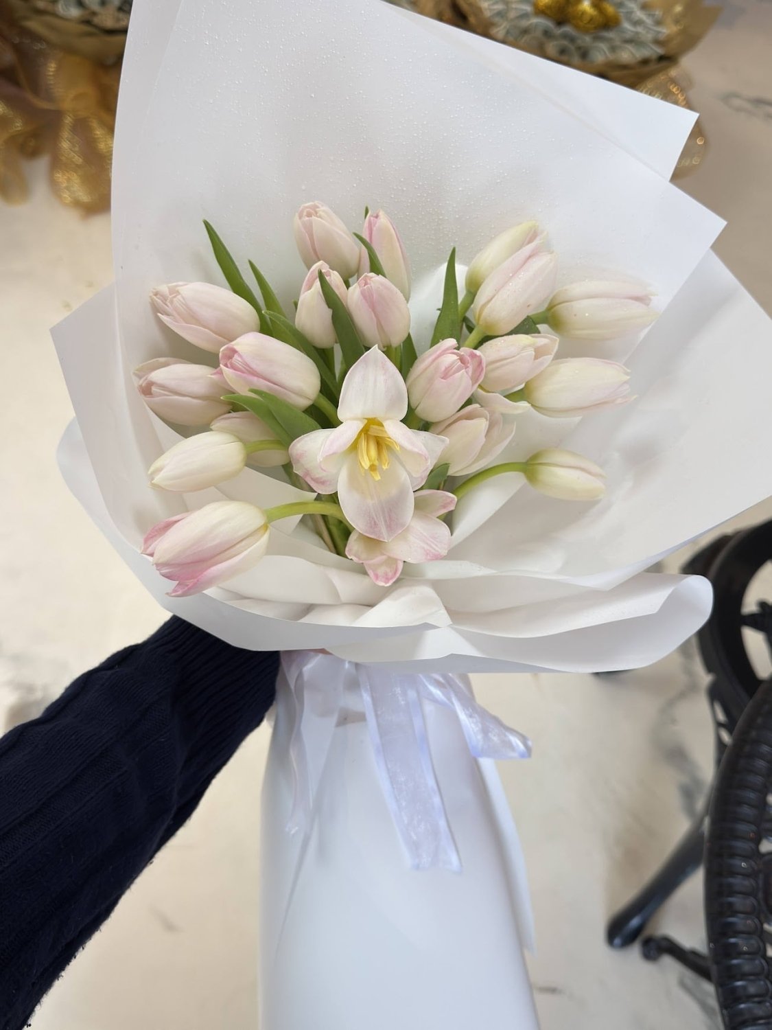 Blush Whisper Tulip Bouquet - 98 FLOWERS