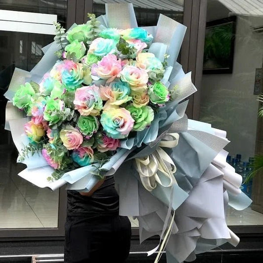 Bouquet of Ecuadorian Roses 7 Colors - 98 FLOWERS