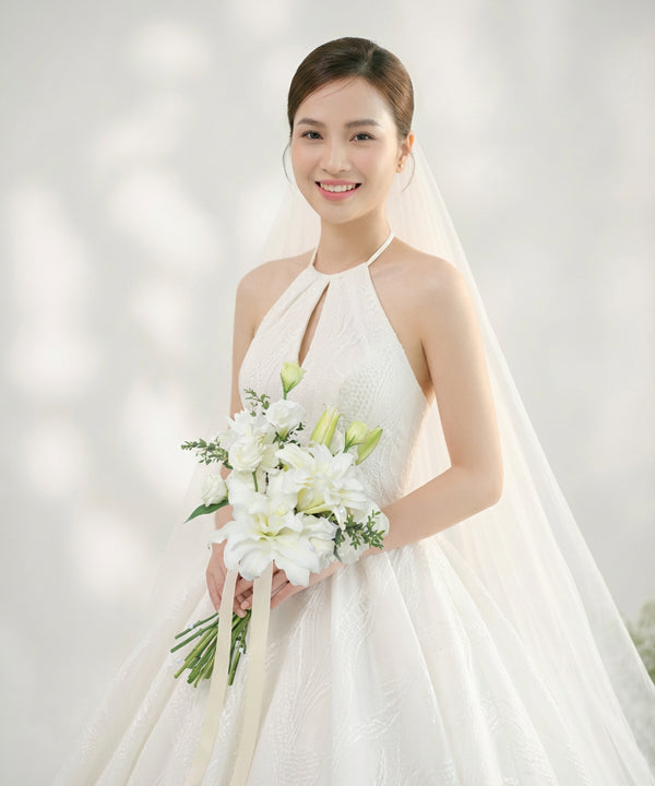 Elegant White Lily Bridal Bouquet image 1