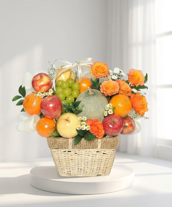 Sunrise Orchard Fruit Flower Basket image 0