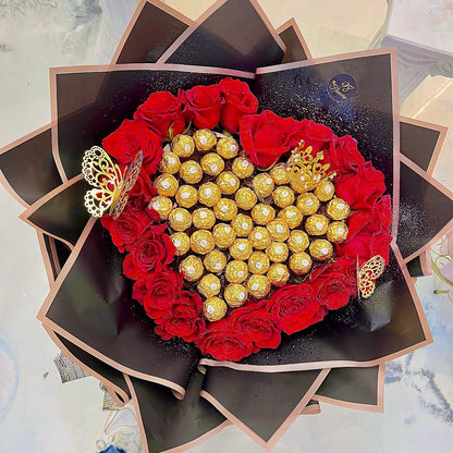 Heart Red Rose with Chocolate image 1