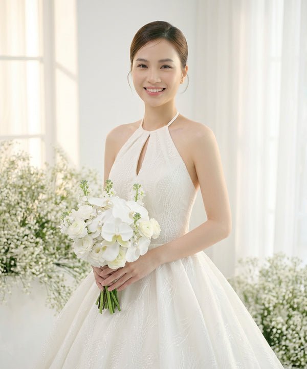 Classic Orchid Pearl Bridal Bouquet - 98 FLOWERS