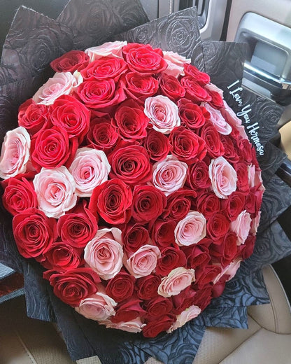 Crimson Embrace Heart Rose Arrangement - Big Size (50 Roses), STYLE 5 image