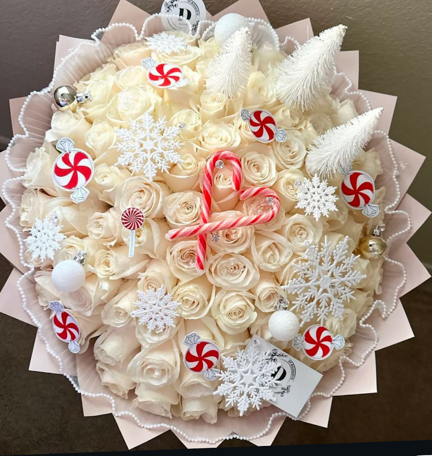 White Christmas Candy Bouquet image 0