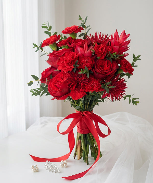Red Velvet Bridal Bouquet image 1