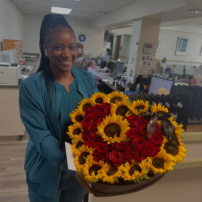 Sunflower & Rose Heart Box image 1