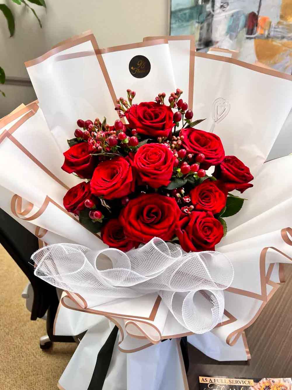 Dear Heart Red Roses Bouquet image 2