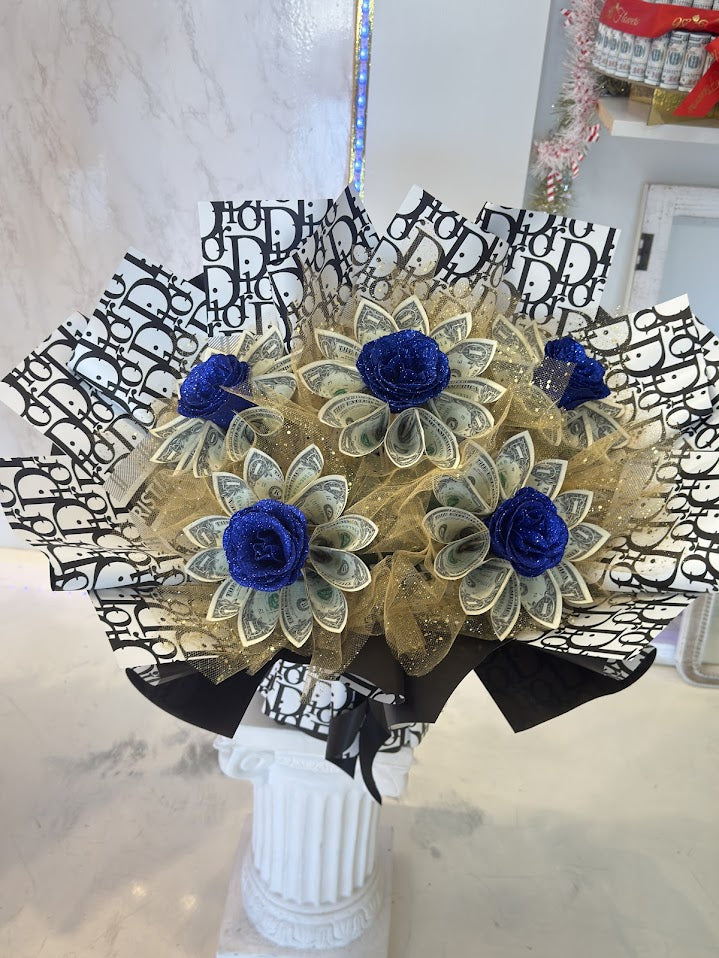 Royal Blue Money Bouquet – Dior Edition image 0