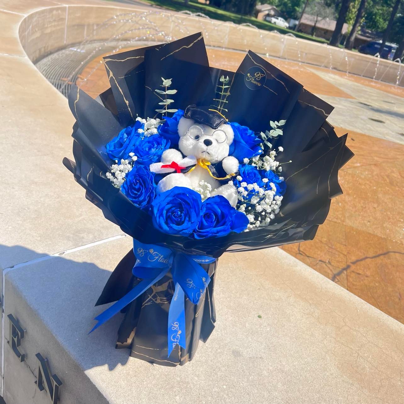 Blue Rose Teddy Bear image 0