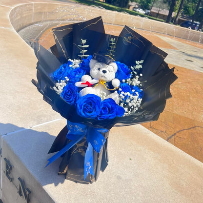 Blue Rose Teddy Bear image 0