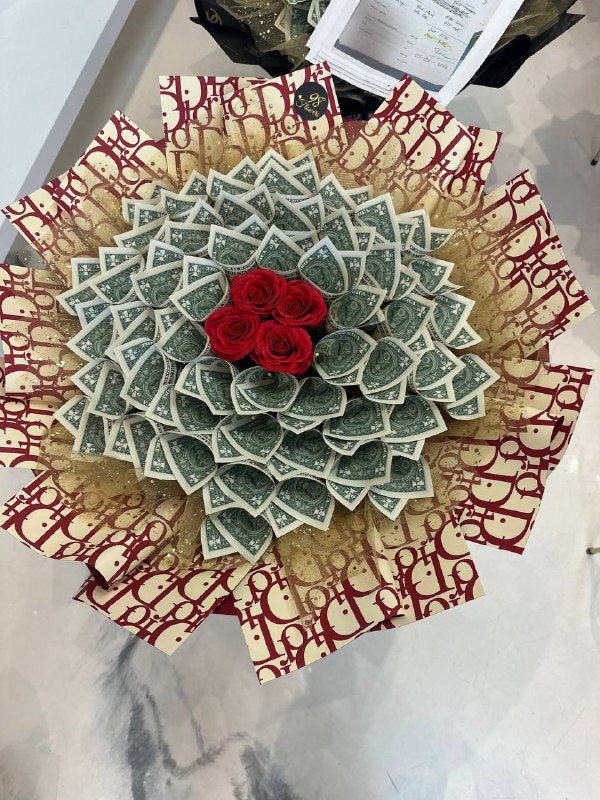 Elegance in Bloom Money Bouquet - 98 FLOWERS