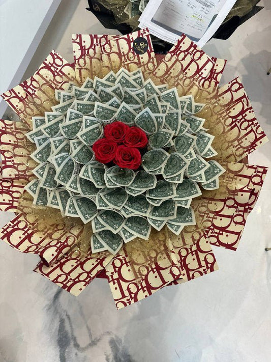 Elegance in Bloom Money Bouquet - 98 FLOWERS