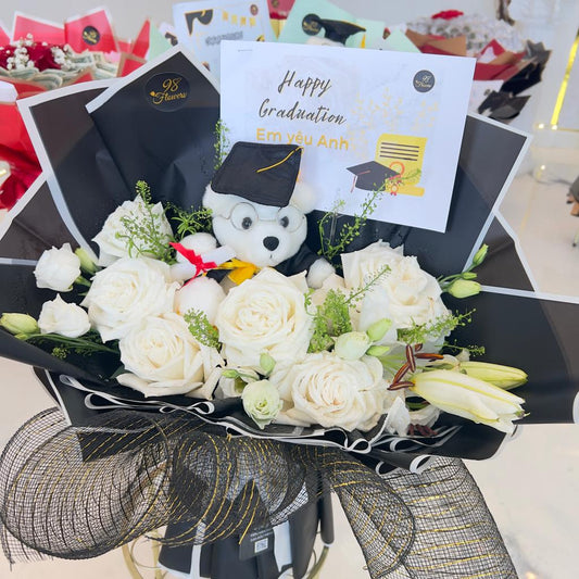 Elegant Academic Rose Bouquet - 98 FLOWERS