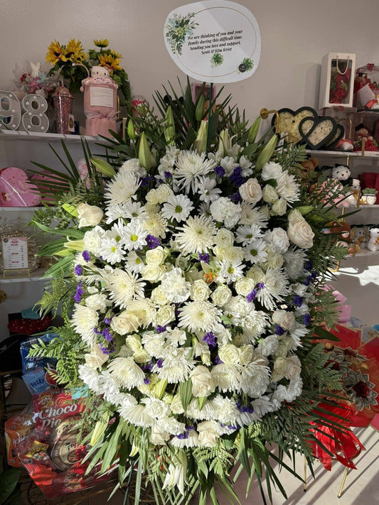 Eternal Peace Standing Wreath - 98 FLOWERS