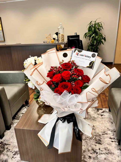 Dear Heart Red Roses Bouquet - Medium Size image