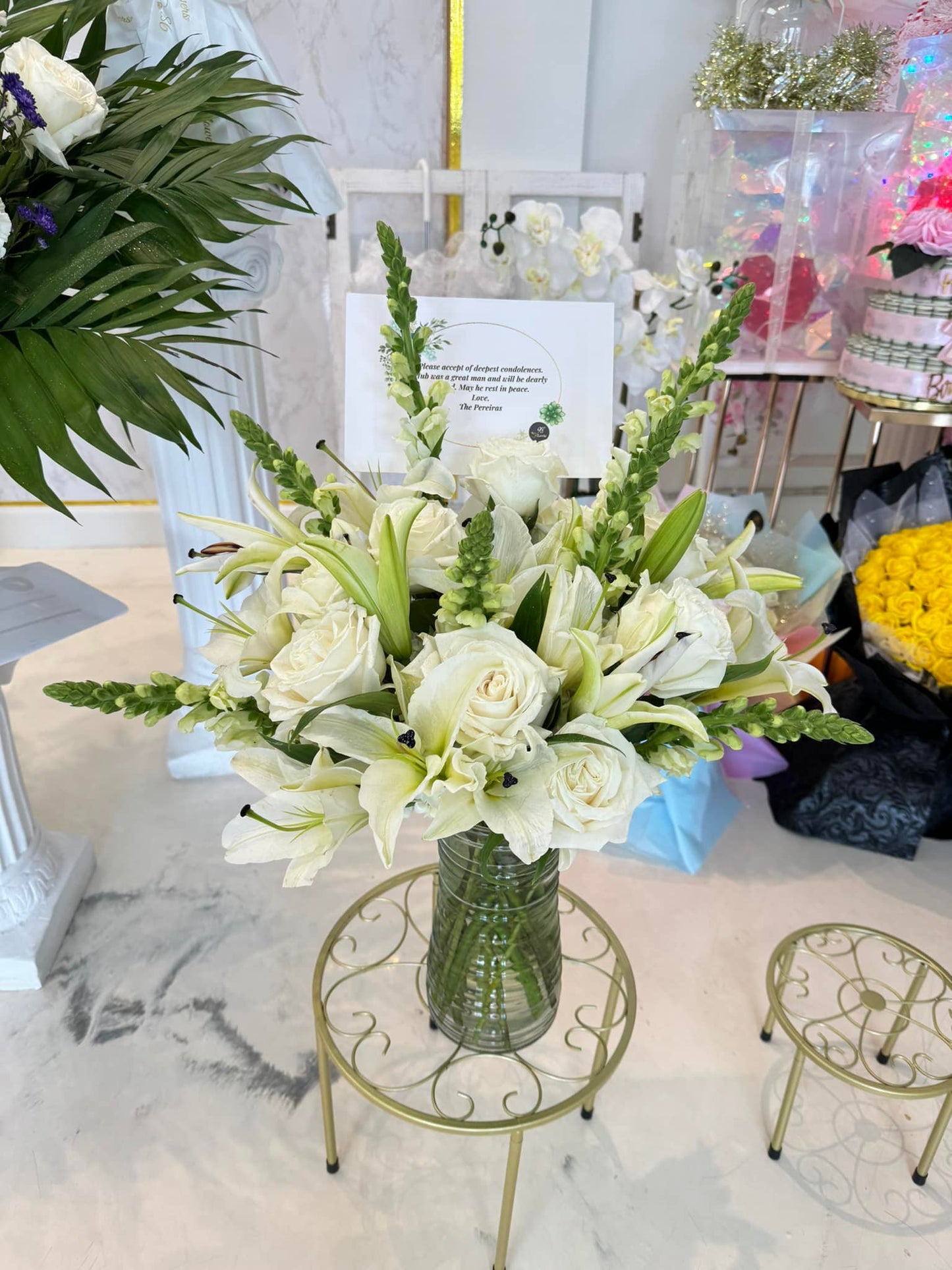 Serene White Lily Vase Arrangement image 0