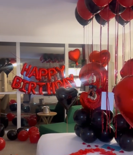 Midnight Rose Balloon & Floral Decor image 0