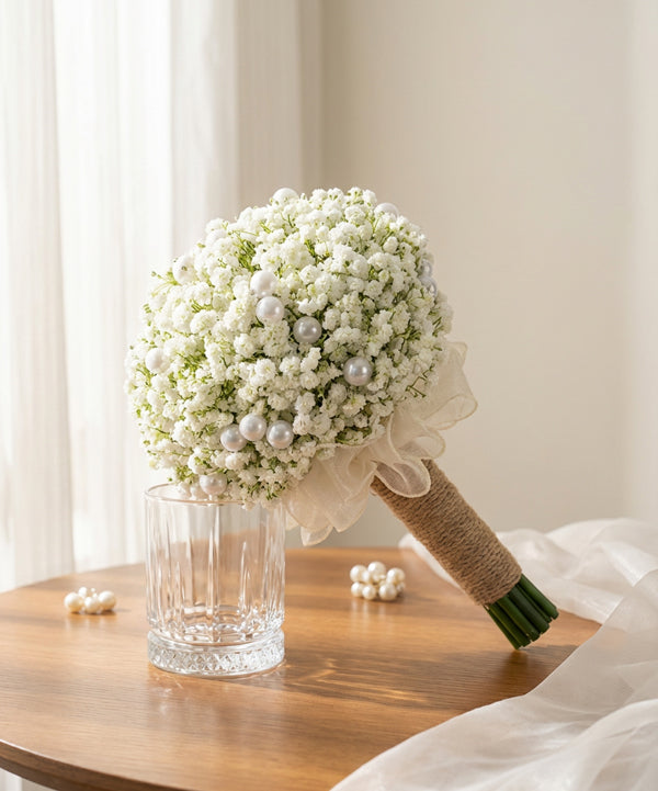 Pearl Baby Breath Bridal Bouquet image 0