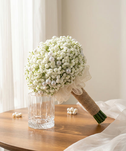 Pearl Baby Breath Bridal Bouquet image 0
