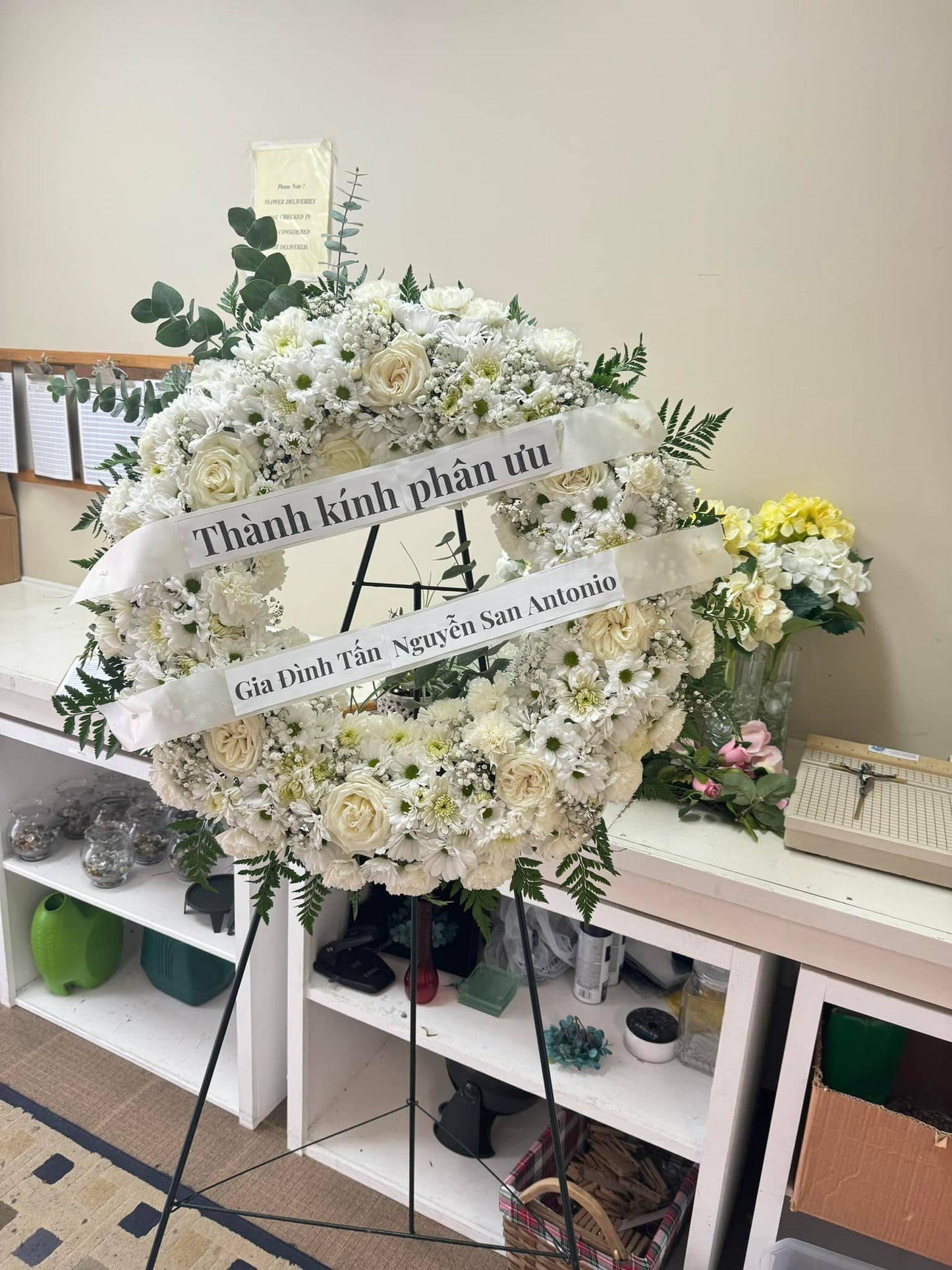 Peaceful Legacy White Wreath image 0