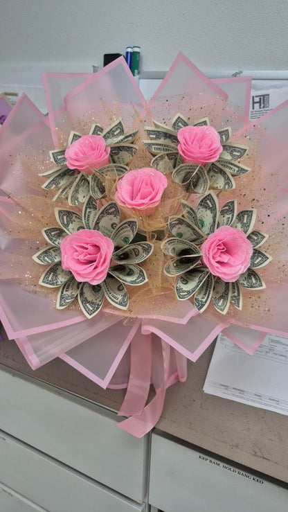 Five Wishes Money Flower Bouquet – $30 Cash Included - 98 FLOWERS