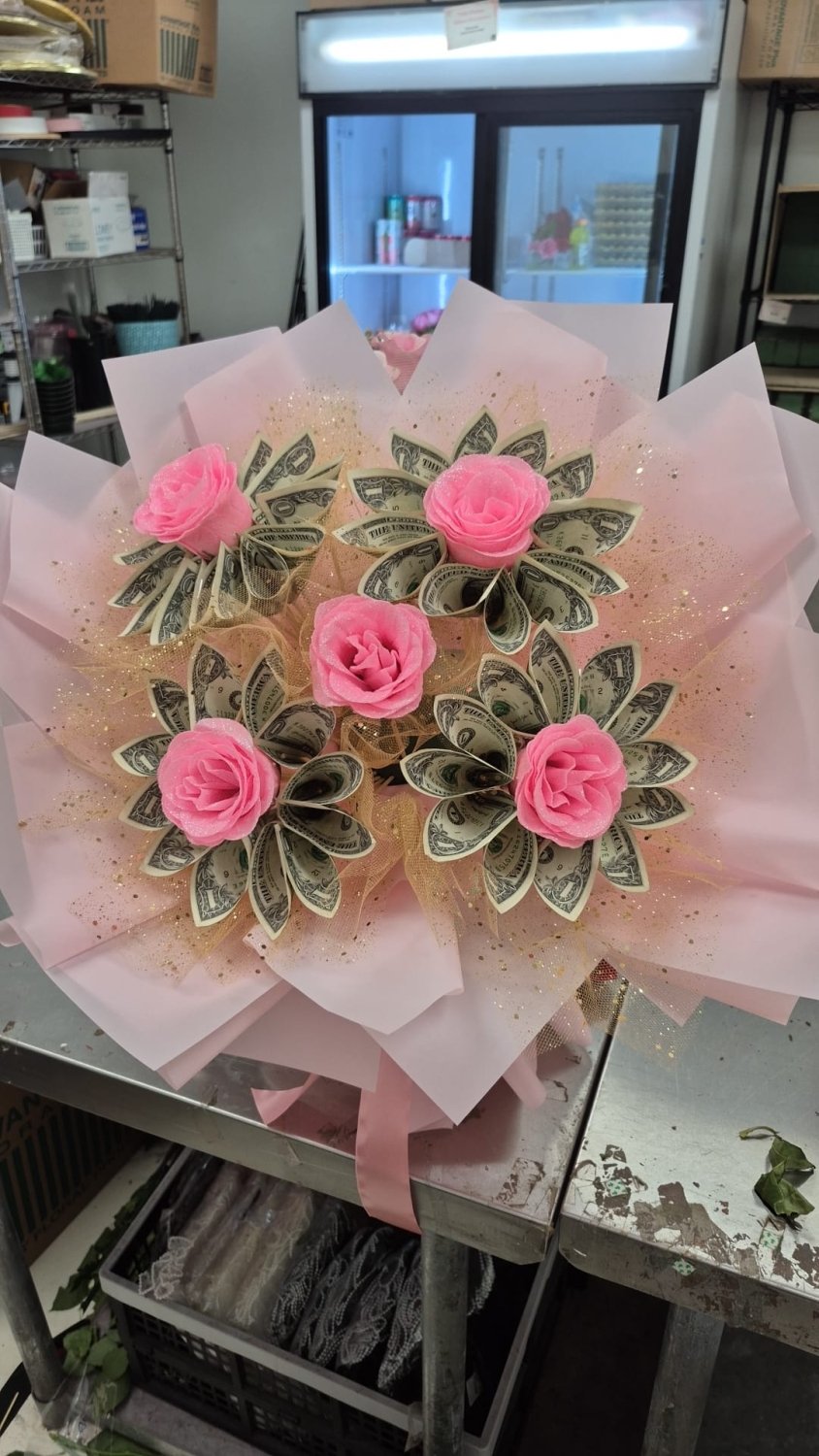 Five Wishes Money Flower Bouquet – $30 Cash Included - 98 FLOWERS