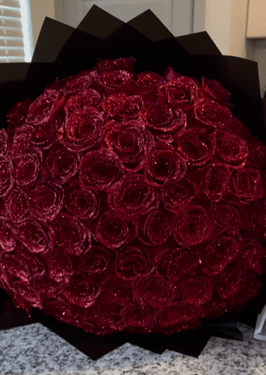 Glittering Garnet Bouquet - 98 FLOWERS
