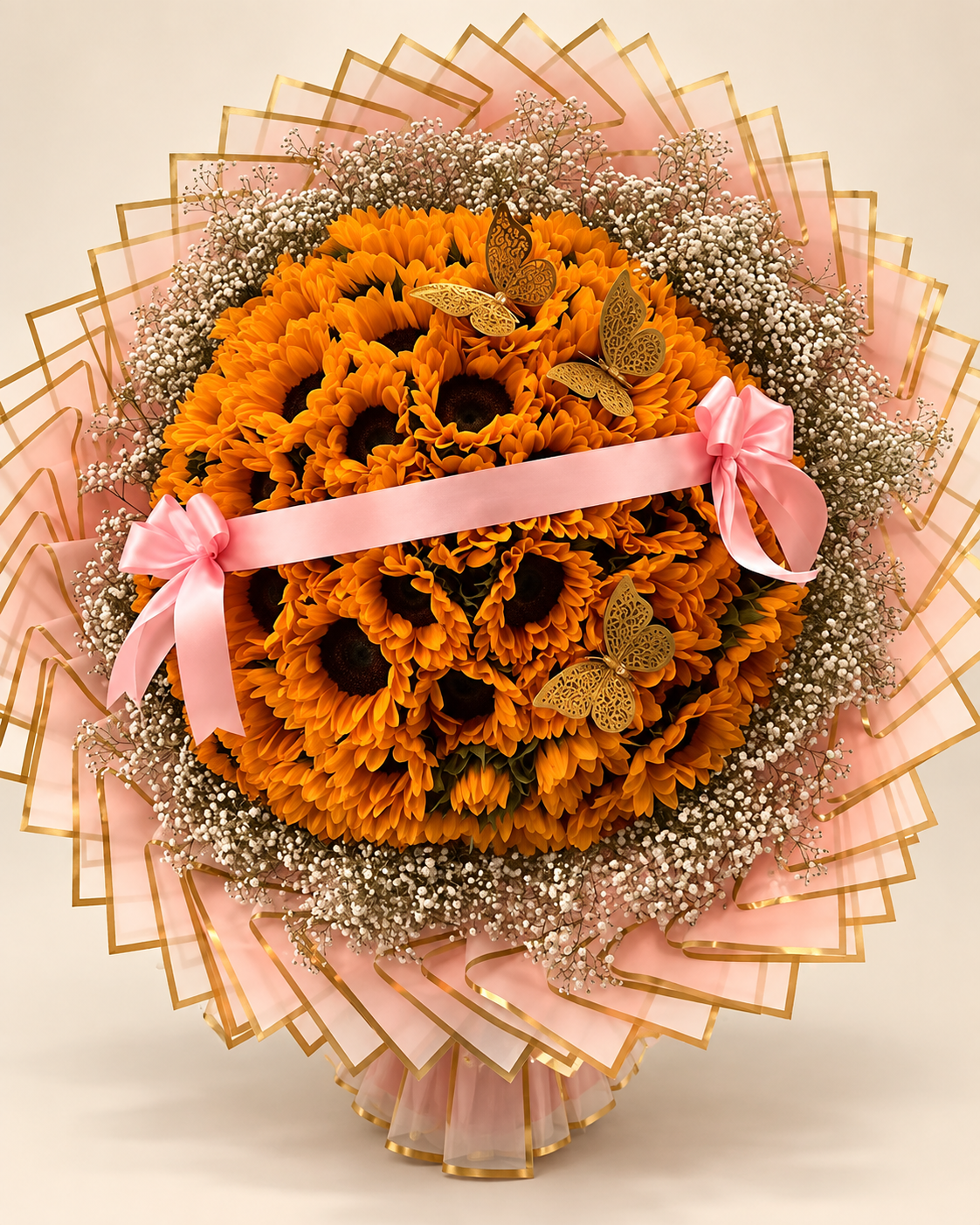 Golden Butterfly – Sunflower Bouquet — clear product view