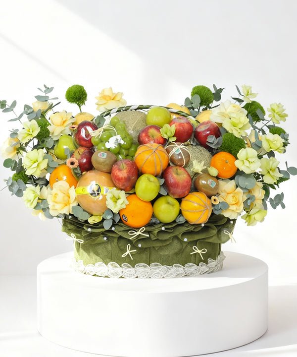 Golden Garden Fruit Flower Basket