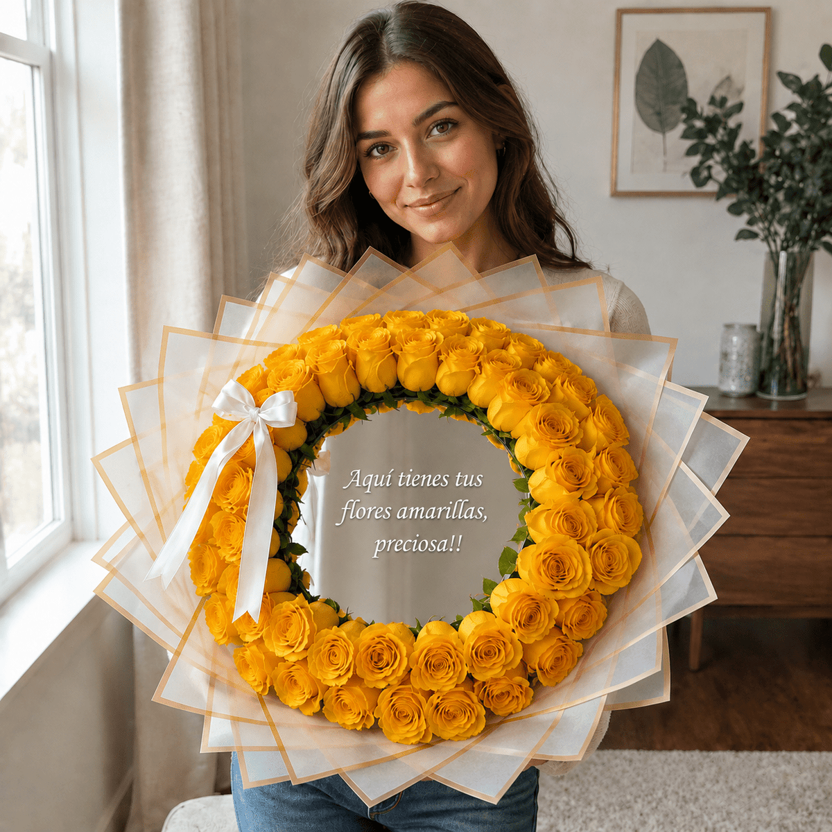 Golden Muse – 50 Yellow Roses - 98 FLOWERS