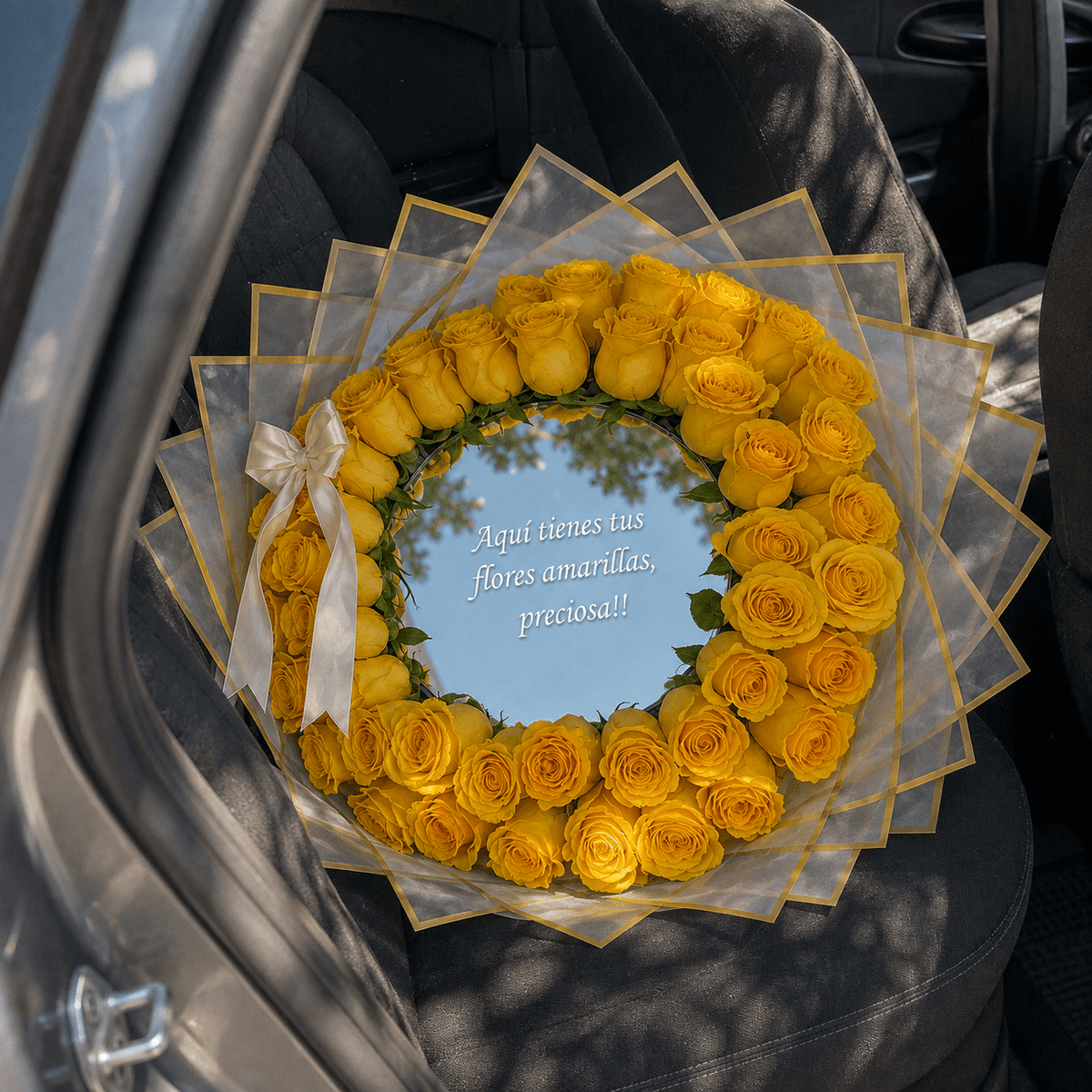 Golden Muse – 50 Yellow Roses - 98 FLOWERS