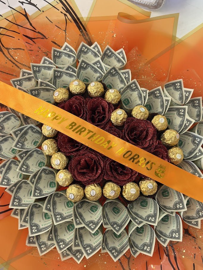 Golden Wing Money Bouquet - 98 FLOWERS