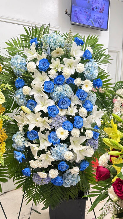 Grand Tribute Sympathy Standing Spray - 98 FLOWERS