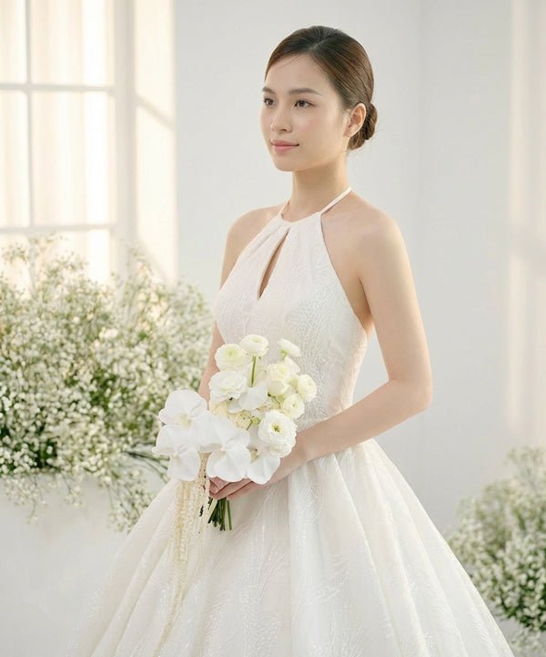 Ivory Orchid Ranunculus Bridal Bouquet - 98 FLOWERS