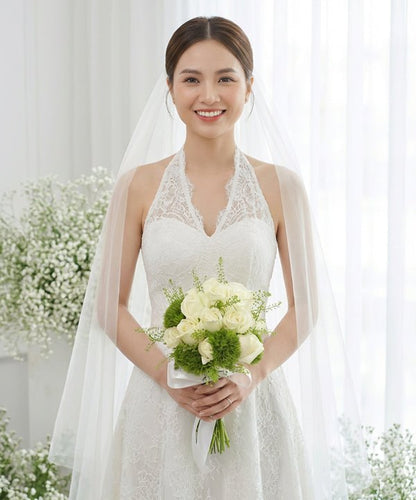Ivory Rose Green Charm Bridal Bouquet - 98 FLOWERS