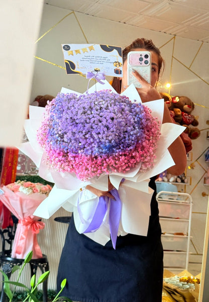 Lavender Sunset Baby’s Breath Bouquet – Medium - 98 FLOWERS